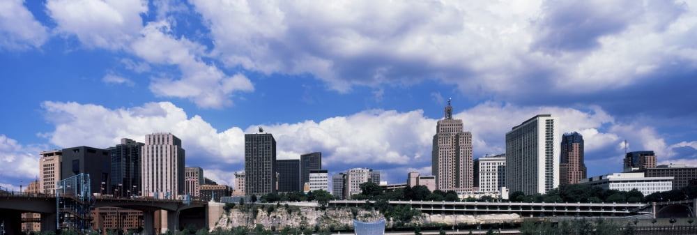 Skyscrapers in a city St Paul Minnesota USA Canvas Art - Panoramic Images (6 x 18)