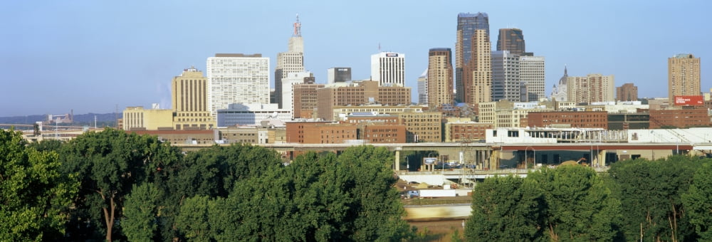 Skyscrapers in a city St Paul Minnesota USA Canvas Art - Panoramic Images (7 x 18)