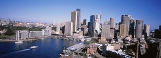 Skyscrapers in a city Sydney New South Wales Australia Canvas Art - Panoramic Images (36 x 13)