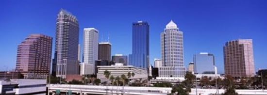 Skyscrapers in a city Tampa Florida USA Canvas Art - Panoramic Images (36 x 13)