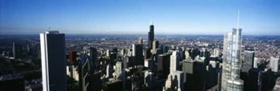 Skyscrapers in a city Trump Tower Chicago Cook County Illinois USA 2011 Canvas Art - Panoramic Images (36 x 12)