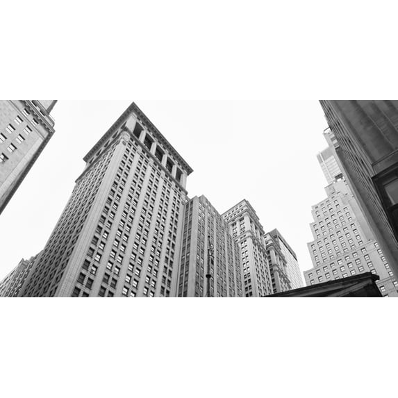 Skyscrapers in a city, Wall Street, Lower Manhattan, Manhattan, New York City, New York State, USA Poster Print (36 x 12)