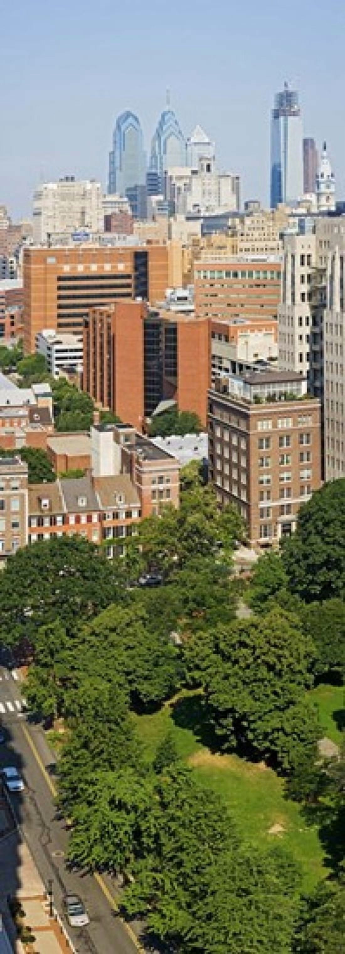 Skyscrapers in a city Washington Square Philadelphia Philadelphia County Pennsylvania USA Canvas Art - Panoramic Images (36 x 13)