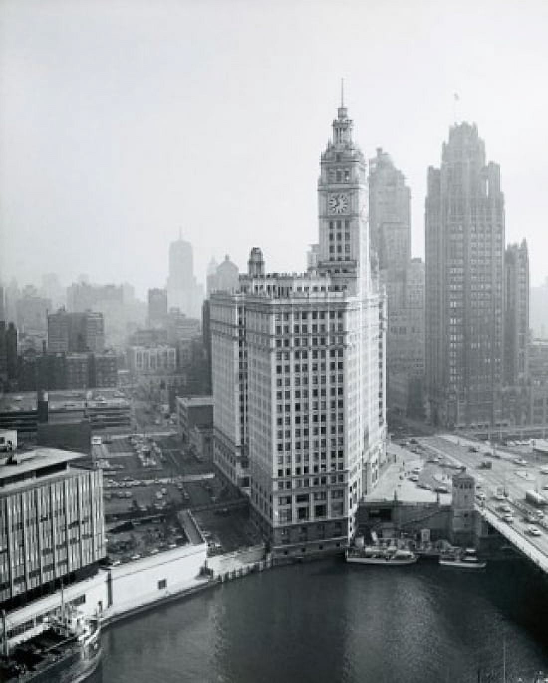 Skyscrapers in a city along a river Chicago River Chicago Illinois USA Canvas Art - (24 x 36)