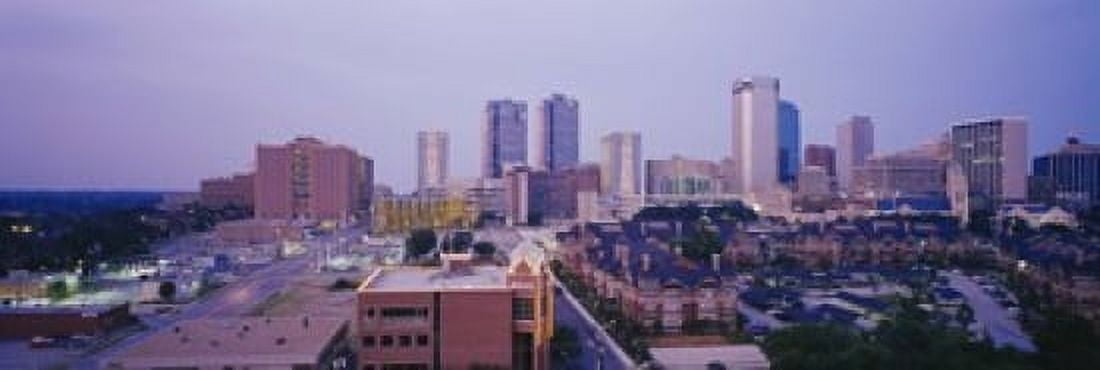 Skyscrapers in a city at dusk Fort Worth Texas USA Canvas Art - Panoramic Images (18 x 6)