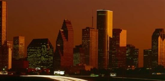 Skyscrapers in a city at sunset Houston Texas USA Canvas Art - Panoramic Images (24 x 12)