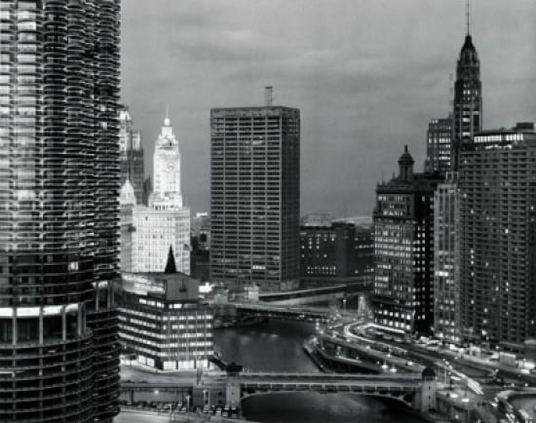 Skyscrapers lit up at dusk Chicago Illinois USA Canvas Art - (24 x 36)