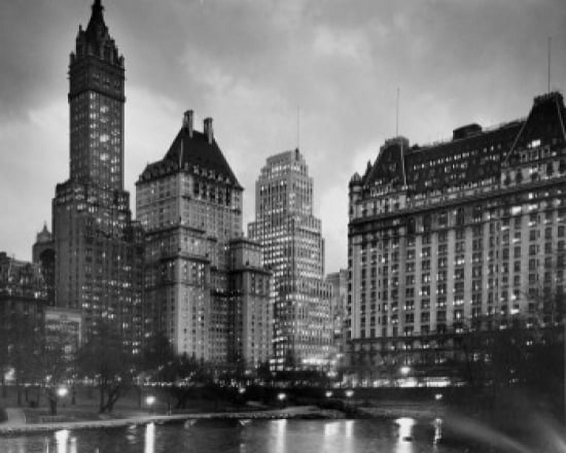 Skyscrapers lit up at night New York City New York USA Canvas Art - (24 x 36)