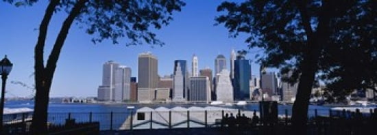 Skyscrapers on the waterfront Manhattan New York City New York State USA Canvas Art - Panoramic Images (36 x 13)