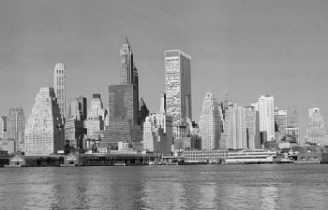 Skyscrapers on the waterfront Manhattan New York City New York USA Canvas Art - (18 x 24)