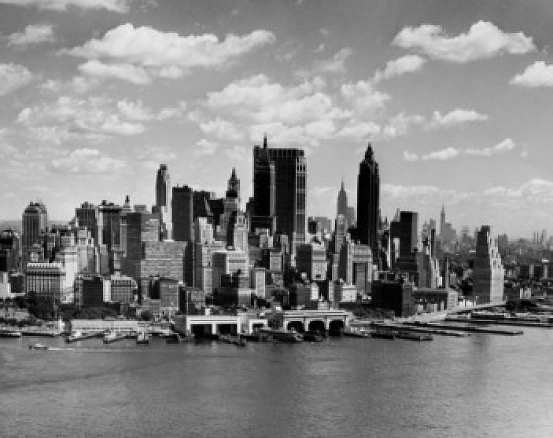 Skyscrapers on the waterfront Manhattan New York City New York USA Canvas Art - (18 x 24)