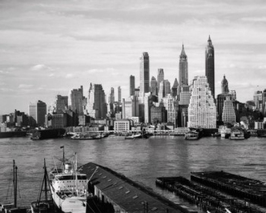 Skyscrapers on the waterfront Manhattan New York City New York USA Canvas Art - (18 x 24)