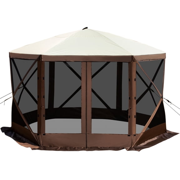Skyshalo 12x12 ft Brown Pop up Outdoor Canopies, Waterproof