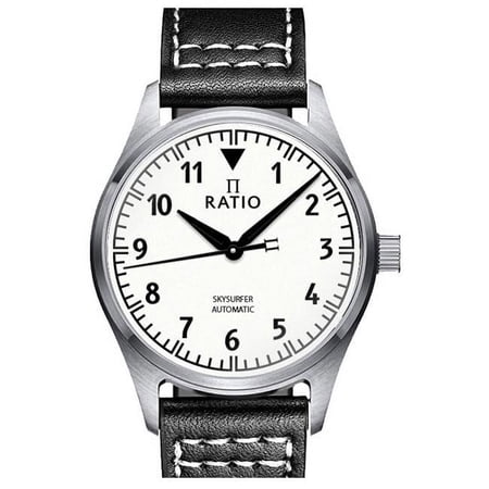 Skysurfer Pilot Full Luminous Dial Leather Automatic 200M Mens Watch, Blue