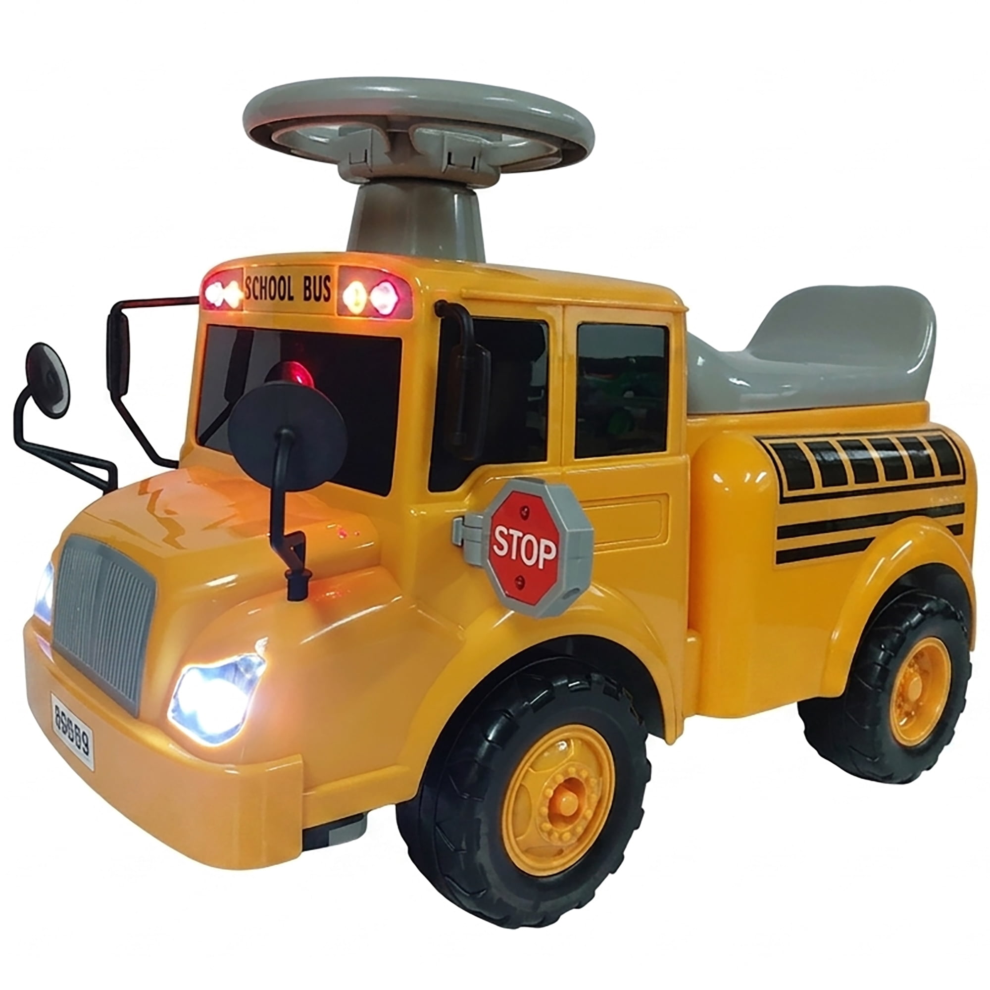 Toy Riding Bus Skyteam: Ride-On School Bus - Yellow, Lights & Sounds Foot-To-Floor ...