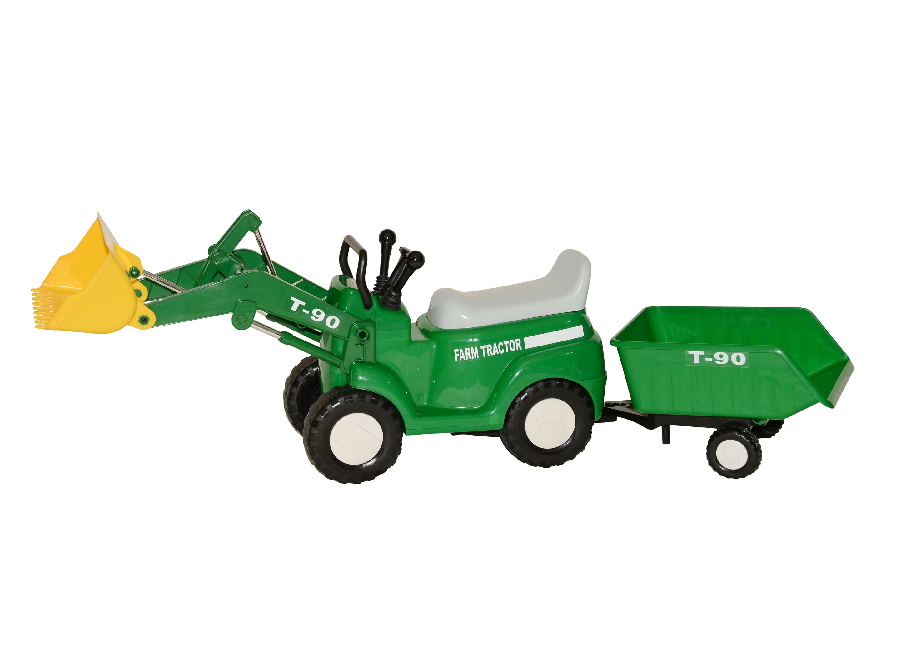 Skyteam Technology Ride-On Farm Tractor with Big Scoop and Trailer for Boys