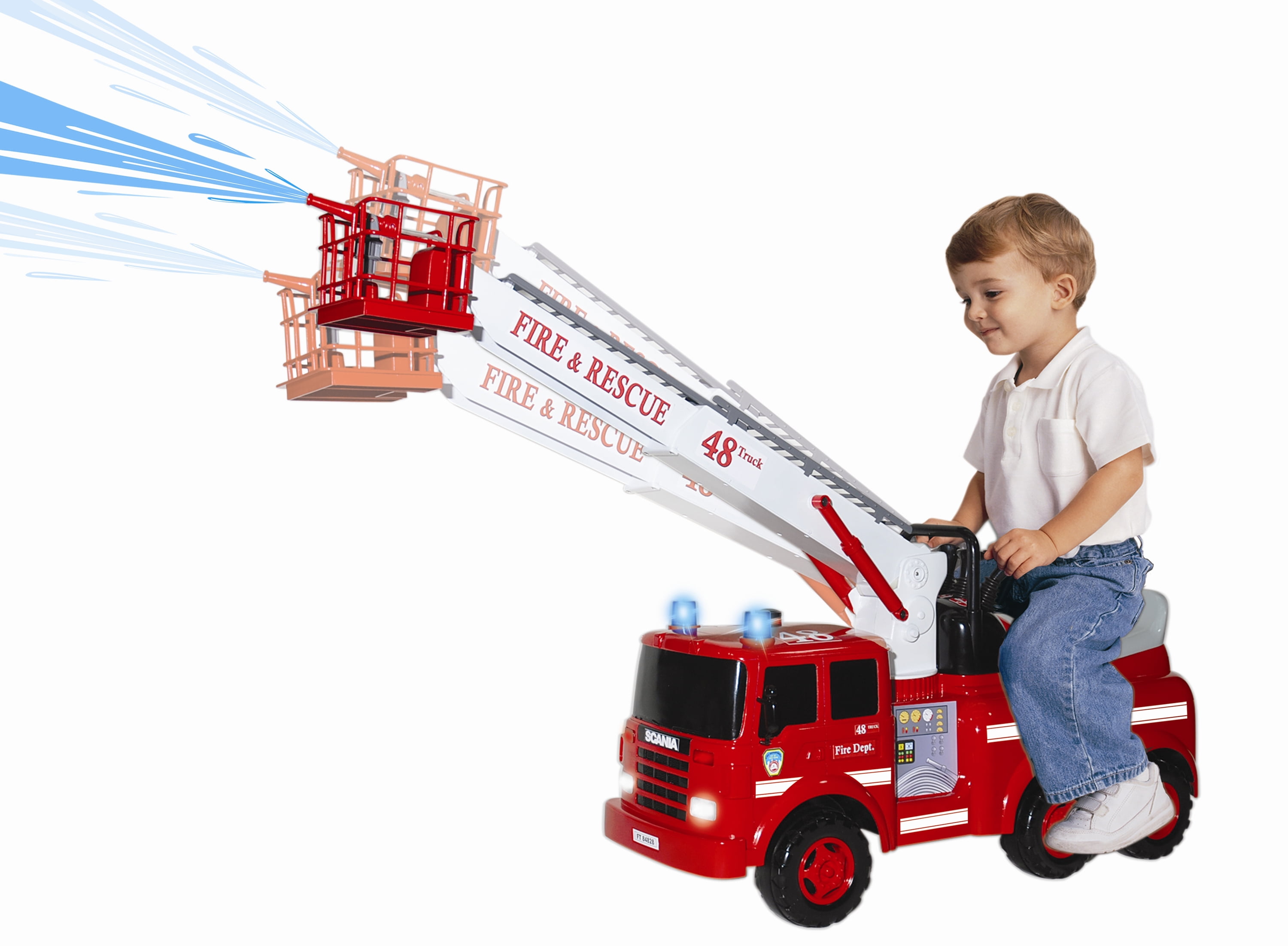 Skyteam Technology Toddler Ride-On Action Fire Engine, Kids