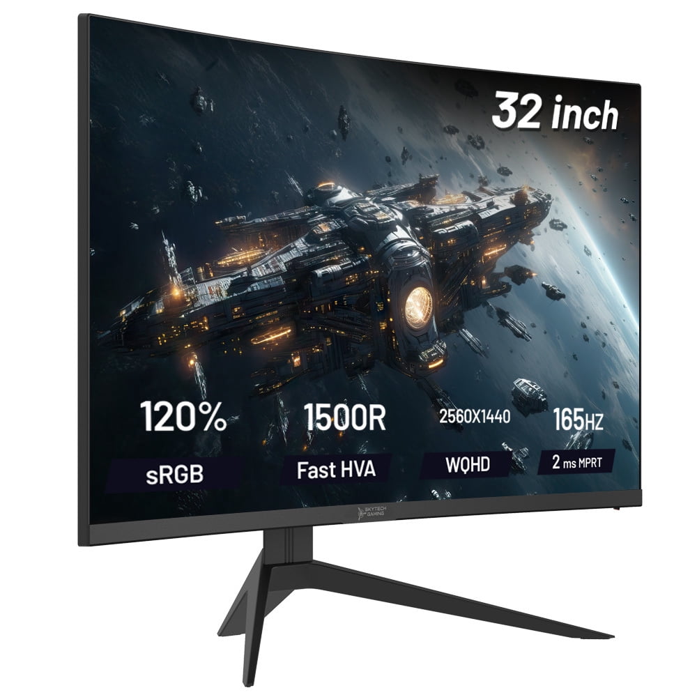 Skytech Gaming Stardust Curved LED Monitor MT-STARDUST-0002-B-SK - 32" QHD 165Hz - Black