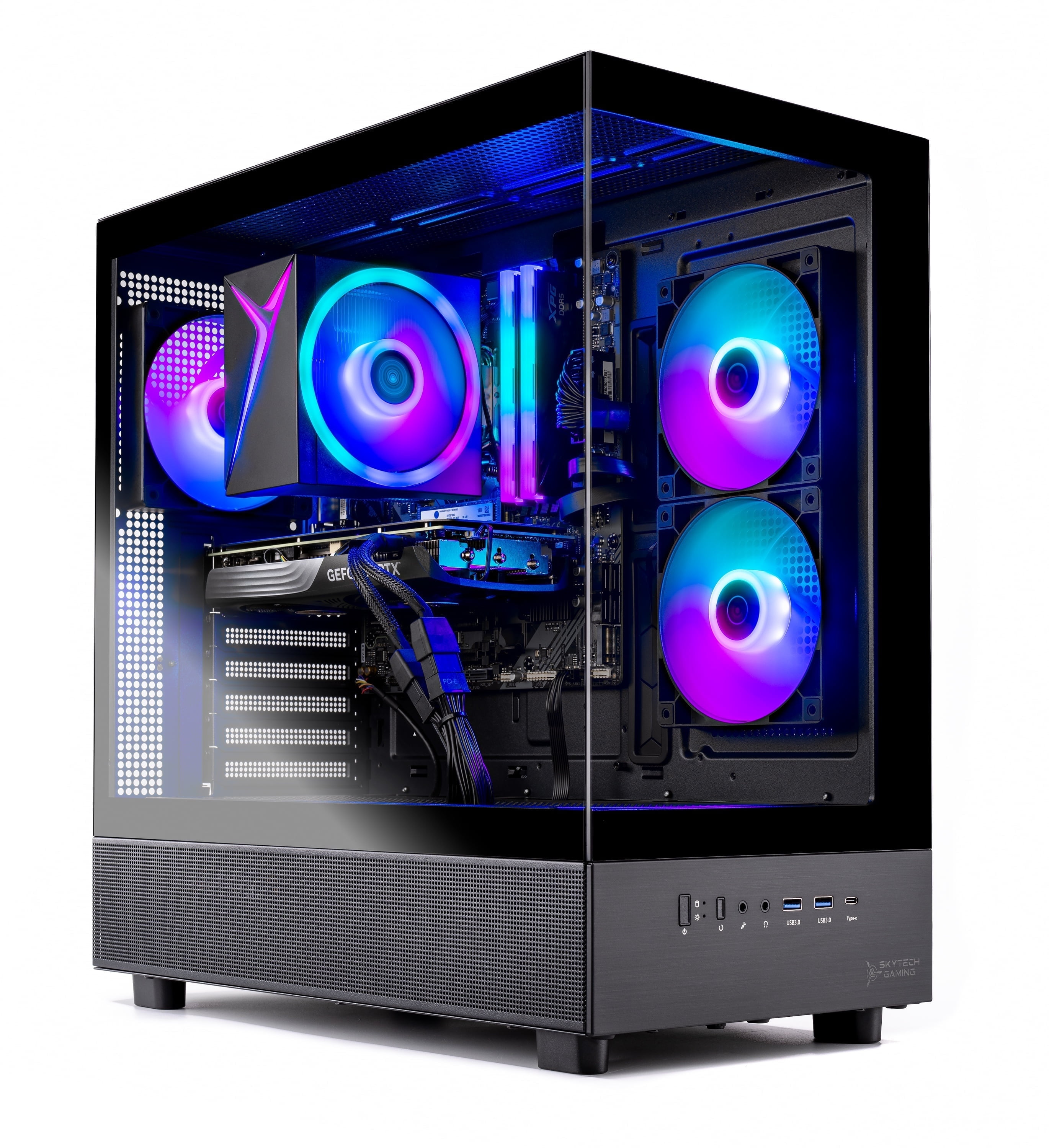 自作PC Windows SSD 256GB 16GB H270 Skytech Azure Gaming PC Desktop AMD Ryzen 7 7700 AMD Radeon