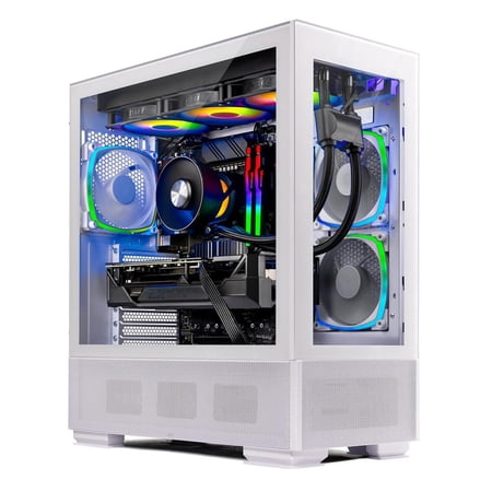 Skytech Azure Gaming PC Desktop AMD Ryzen 7 7800X3D NVIDIA GeForce RTX 5070 2TB Gen4 NVMe SSD 32GB DDR5 RAM, AIO Liquid Cooling Windows 11