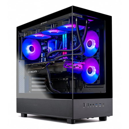 Skytech Azure Gaming PC Desktop INTEL Core i7 14700F MC NVIDIA GeForce RTX 5070 1TB Gen4 NVMe SSD 32GB DDR5 RAM, AIO Liquid Cooling Windows 11