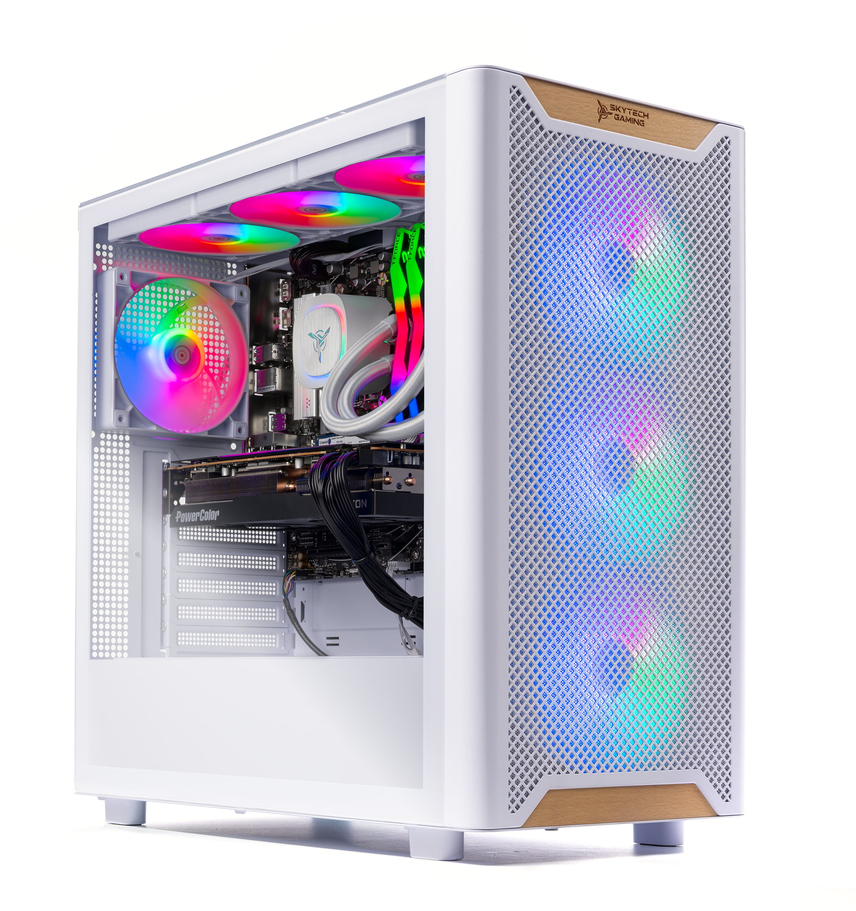 Skytech Chronos Gaming PC Desktop AMD Ryzen 7 9800X3D NVIDIA Geforce RTX 5080 2TB SSD 32GB DDR5 RAM, AIO Liquid Cooling Windows 11