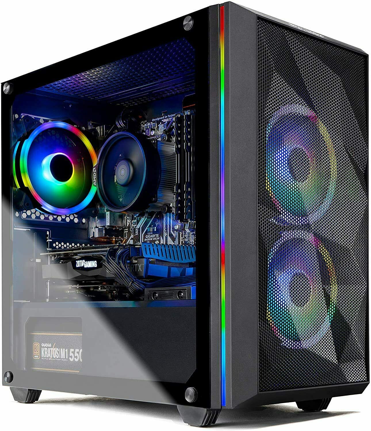 Skytech Chronos Mini Gaming PC Desktop AMD Ryzen 3 3100 NVIDIA GTX 1660 6GB 16GB DDR4 500GB SSD A320 Motherboard 550 Watt Bronze