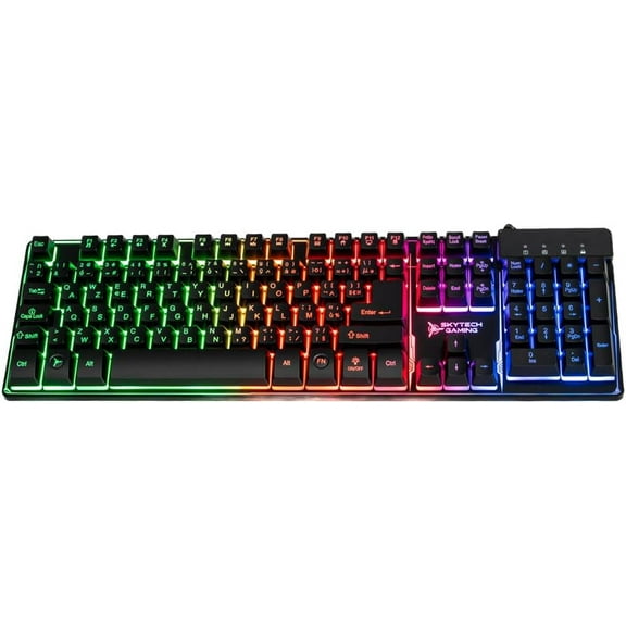 Skytech Gaming French K-1000 RGB Gaming Keyboard, 104 Keys USB Wired Keyboard, Customizable Chroma RGB Backlighting, 19 Anti-Ghosting Keys, Multimedia Function Keys, Support Windows 7/10/11 -Black