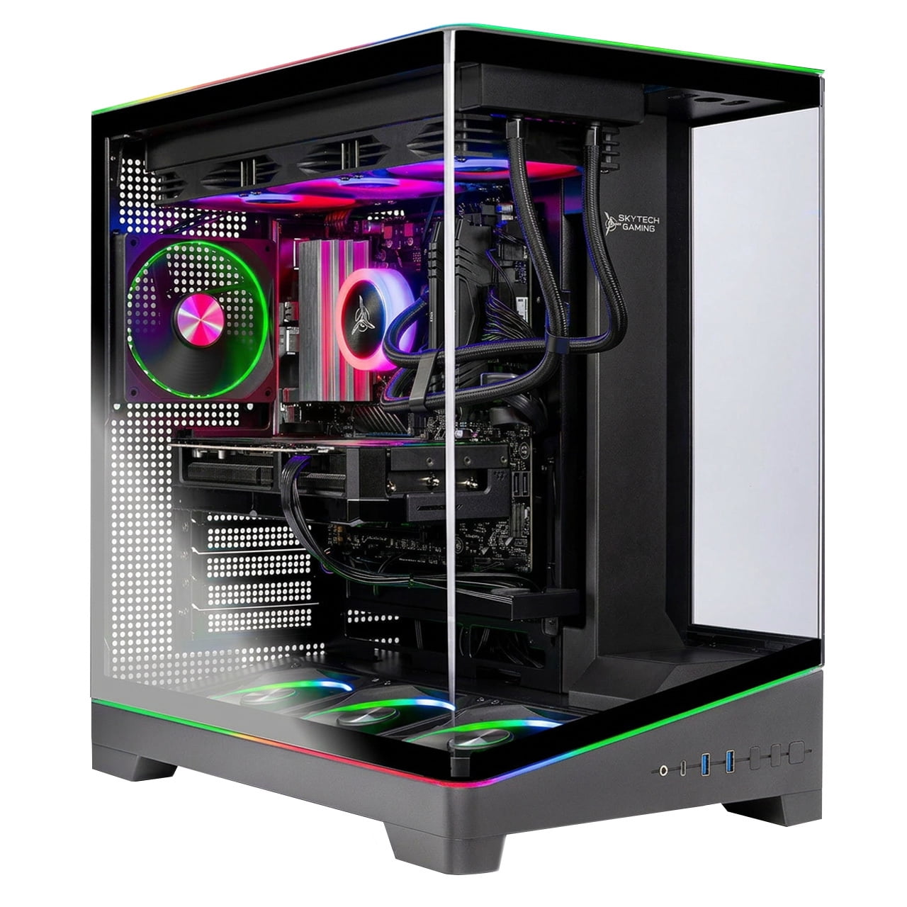 Skytech Gaming Harpy Gaming PC, AMD Ryzen 7 9800X3D 4.7GHz, NVIDIA RTX 5070 Ti 16GB VRAM, 1TB Gen4 NVMe SSD, 24GB DDR5 RAM 6000, 850W GOLD ATX 3 PSU, 360 ARGB AIO , WI-FI 5, Windows 11, Desktop