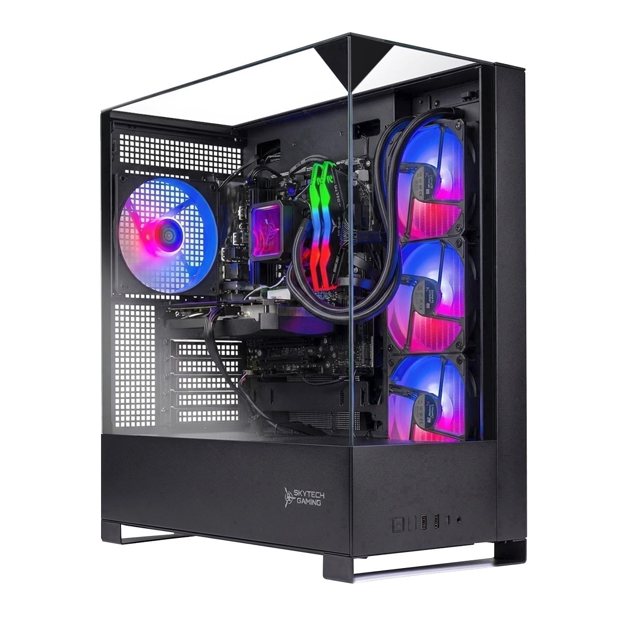 Skytech Gaming Shadow 5 Gaming PC, AMD Ryzen 7 9800X3D 4.7GHz, NVIDIA RTX 5070 12GB VRAM, 2TB Gen4 NVMe SSD, 32GB DDR5 RAM 6000, 750W GOLD PSU, 360 ARGB AIO , Wi-Fi, Win 11, Desktop