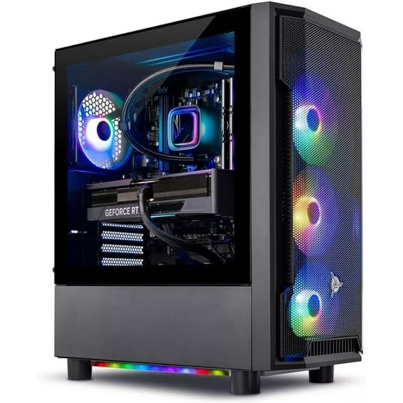 Skytech Gaming Shadow Gaming PC, Intel i7 12700F 2.1 GHz, RTX 4060, 1TB NVME, 16GB DDR4 RAM 3200, 600W Gold PSU Wi-Fi, Win 11 Home, RGB-Keyboard and RGB-Mouse Included,Black