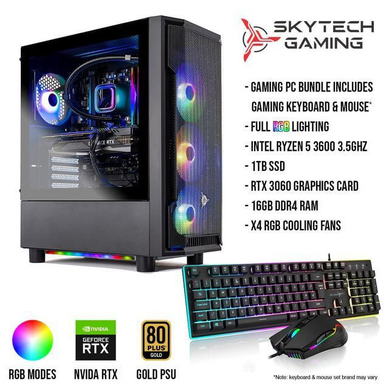 YEYIAN Shoge Gaming PC Desktop INTEL Core i5 13400F, RTX 4070, 1TB NVMe  SSD, 16GB DDR4 3200, 650W Gold PSU, 120mm AIO, AC Wi-Fi, Window 11 64bit