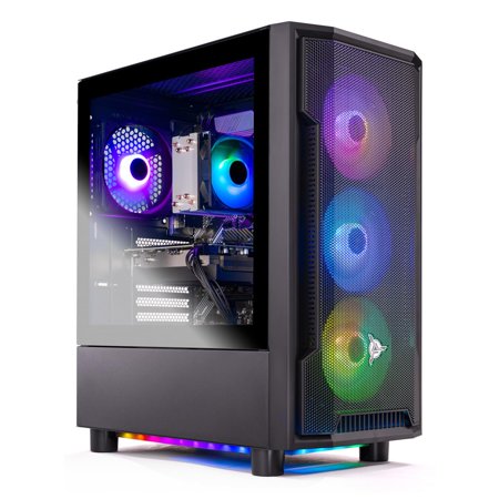 Skytech Shadow Gaming PC Desktop, Ryzen 5 9600X 3.9 Ghz (5.4GHz Turbo), AMD RX 9060 XT 8GB, 1TB Gen4 NVMe SSD, 16GB DDR5 RAM 6000, 650W Gold PSU, Wi-Fi, Win 11