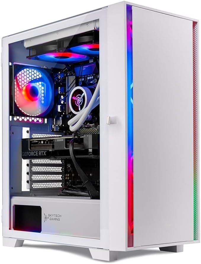 Skytech Shiva Gaming PC Desktop AMD Ryzen 7 5700X NVIDIA Geforce RTX 4060 Ti 1TB SSD 16GB RAM, AIO Liquid Cooling Windows 11