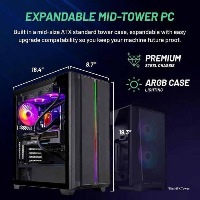 Skytech Siege Gaming PC Desktop AMD Ryzen 7 5800X 3.8 GHz, NVIDIA RTX