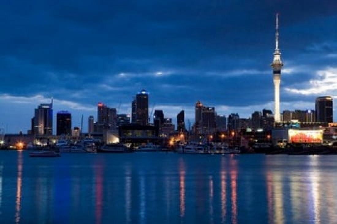 Skytower City Skylines North Island New Zealand Canvas Art - David Wall DanitaDelimont (24 x 15)