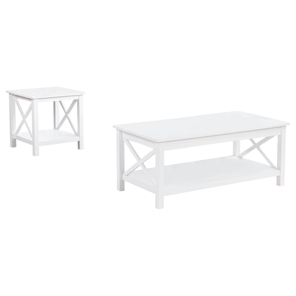 Skyview 2-piece Rectangular Lift Top Coffee Table Set White