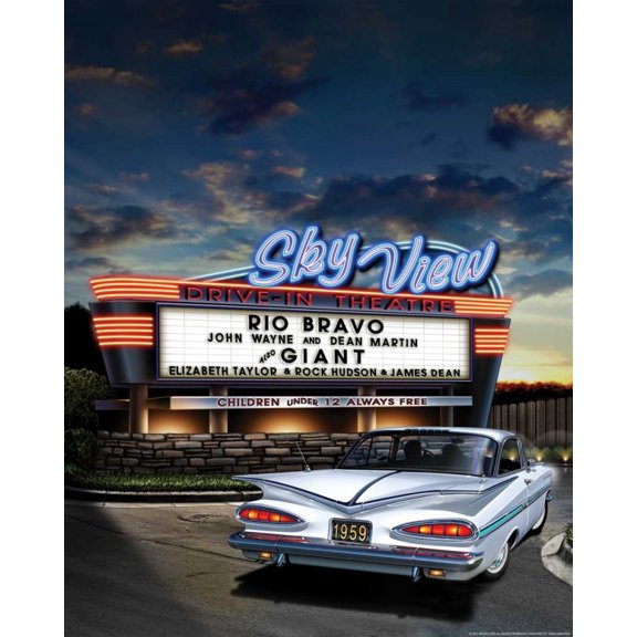 Skyview Drive In Poster Print by Helen Flint
