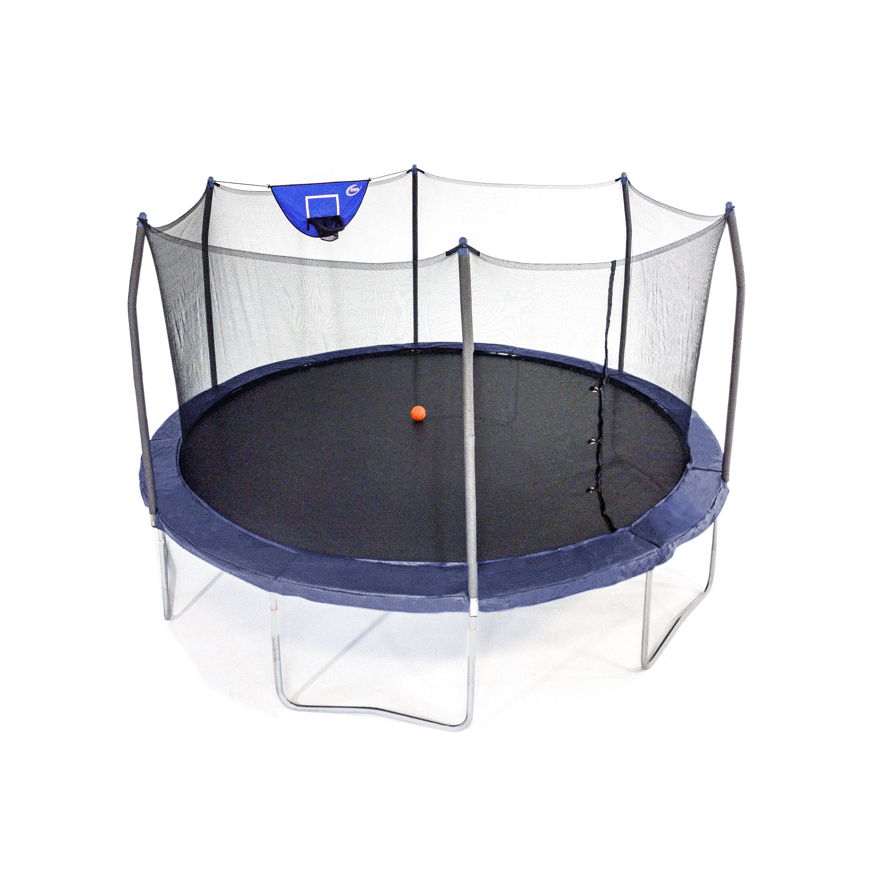 Skywalker Trampolines 15ft Round Trampoline with Safety Enclosure Net - Navy Blue Outdoor Trampoline for Kids & Adults, Heavy-Duty Rust-Resistant Frame
