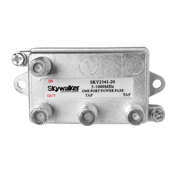 Skywalker Brand  5-1000MHz Dual Port Tap for Clear TV Signals (20dB, 1 Port Power Pass)