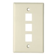 Skywalker Wall Plate for 3 Keystone Jack Light Almond