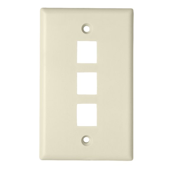 Skywalker Keystone Wall Plate for 3 Jacks (Light Almond)
