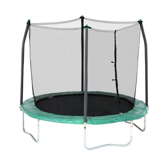 Skywalker Trampolines 8ft Round Trampoline with Safety Enclosure Net, Bule - Outdoor Bounce Mat for Kids & Adults
