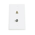 thumbnail image 1 of Skywalker SKY05083W Single Gang Wall Plate with F-81 Female to Female Jack & RJ11 Phone Jack (White), 1 of 5