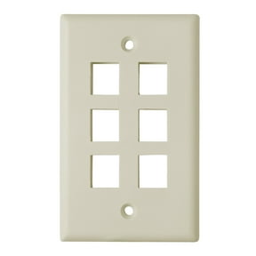 Skywalker SKY05226A Keystone Wall Plate for 6 Jacks (Light Almond)