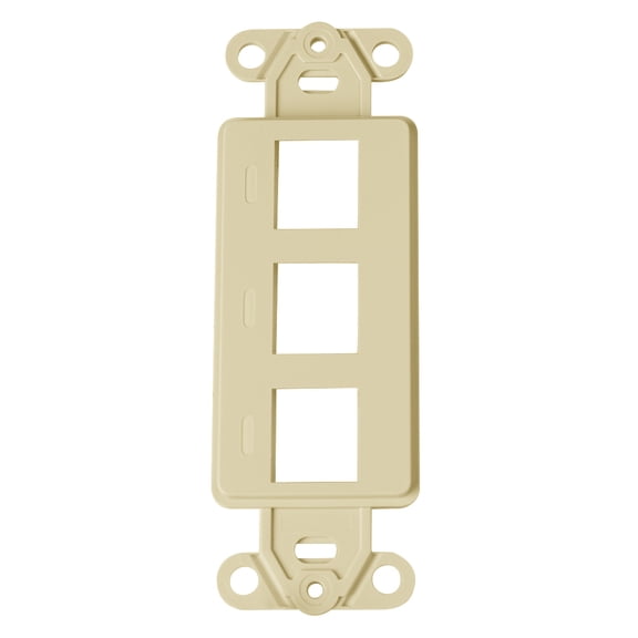 Skywalker SKY06223I 3-Port Single Gang Keystone Decora Style Insert Strap (Ivory, 0.05 lbs.)