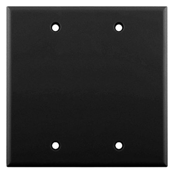 Skywalker Signature Series Dual Gang Blank Wall Plate, Black