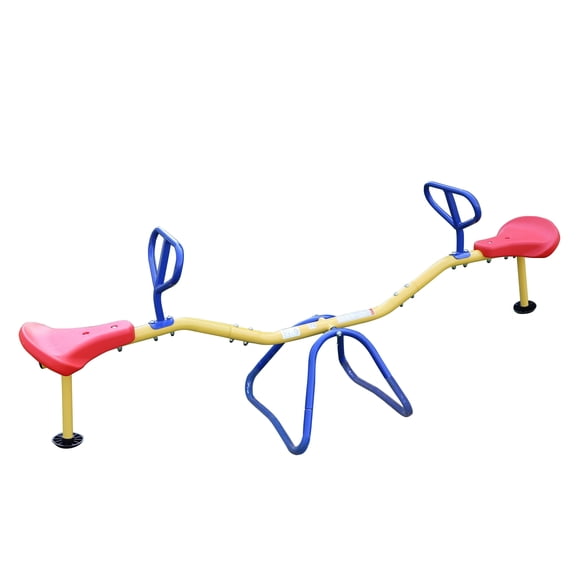 ActivPlay Classic Teeter Totter for Kids - Steel & Plastic Construction, Stabilized Base with Safety Handles & Impact-Reducing Stoppers