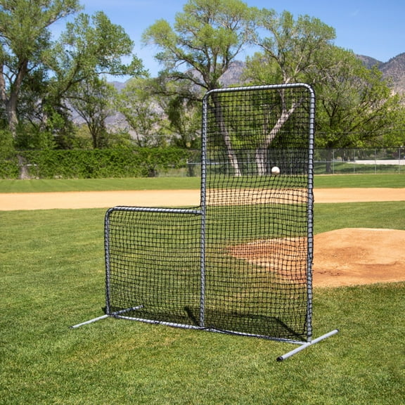 Skywalker Sports Competitive Series 7'x7' L-Screen - Portable Baseball & Softball Pitcher Safety Net with Heavy-Duty Steel Frame