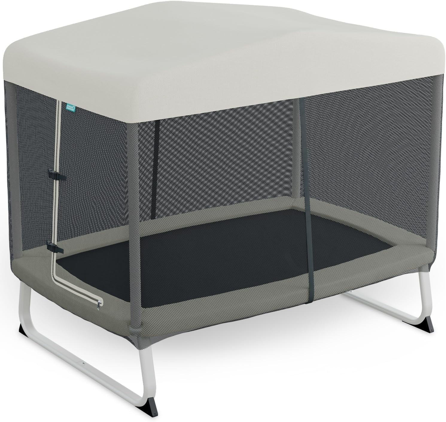 Skywalker Trampolines 6x4ft Rectangle Trampoline with Safety Enclosure Net - Indoor/Outdoor Mini Trampoline for Kids & Toddlers, Durable Steel Frame (Greige)​